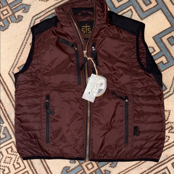 STS Ranchwear journey youthDark Brown Quilted Vest New L $110